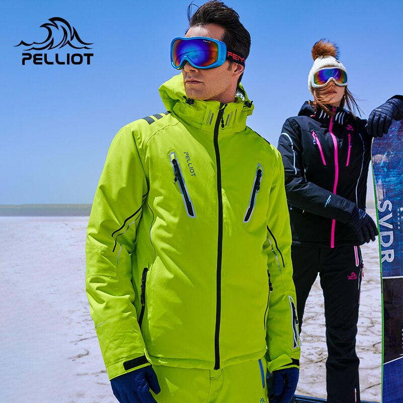 PELLIOT-야외 스키복, 남성 및 여성용 전문 방풍 방수 두꺼운 따뜻한 통기성 스노우 보드 스키복
